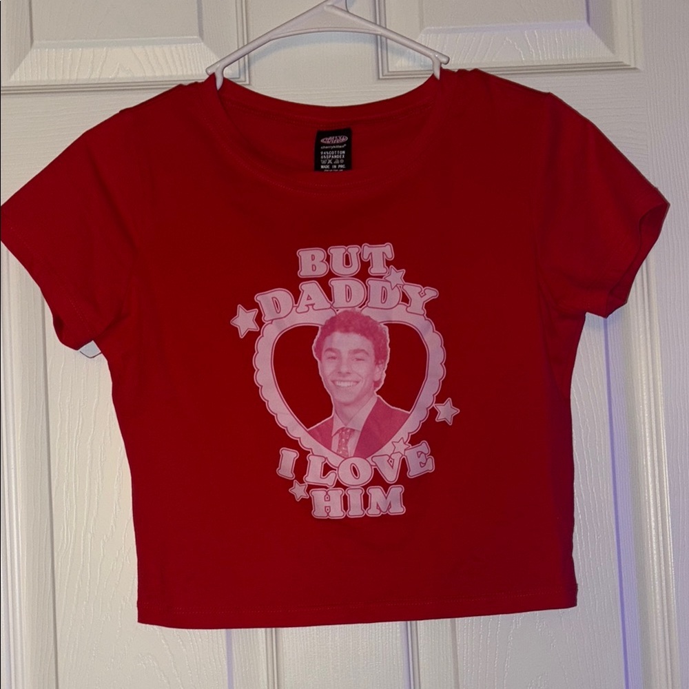Red Retro Graphic Crop Top